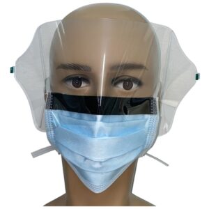 The Disposable Medical Face Mask is single use, three-layer, 4-pleated flat-folded masks with nose piece and ties. The masks will be provided in blue color with option for a visor. The colorant is polypropylene (PP) master batch. The body of the mask is composed of three layers: the inner and outer layers are made of spun-bond polypropylene, the 2nd layer is made of melt blown polypropylene. The nose piece is made of Iron wire covered with polypropylene plastic, the ties are made of spun-bond polypropylene, and the visor is made of polyethylene terephthalate (PET). Each mask contains ties to secure the mask over the user’s face and mouth with a bendable nose piece to firmly fit over the nose. This device is not made with natural rubber latex. The disposable surgical face masks are sold non-sterile and are intended to be single use, disposable devices.