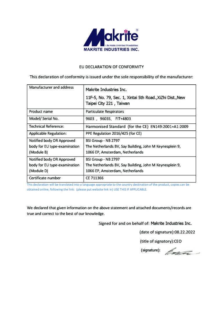 9603 9603S FIT+4803 EU DoC