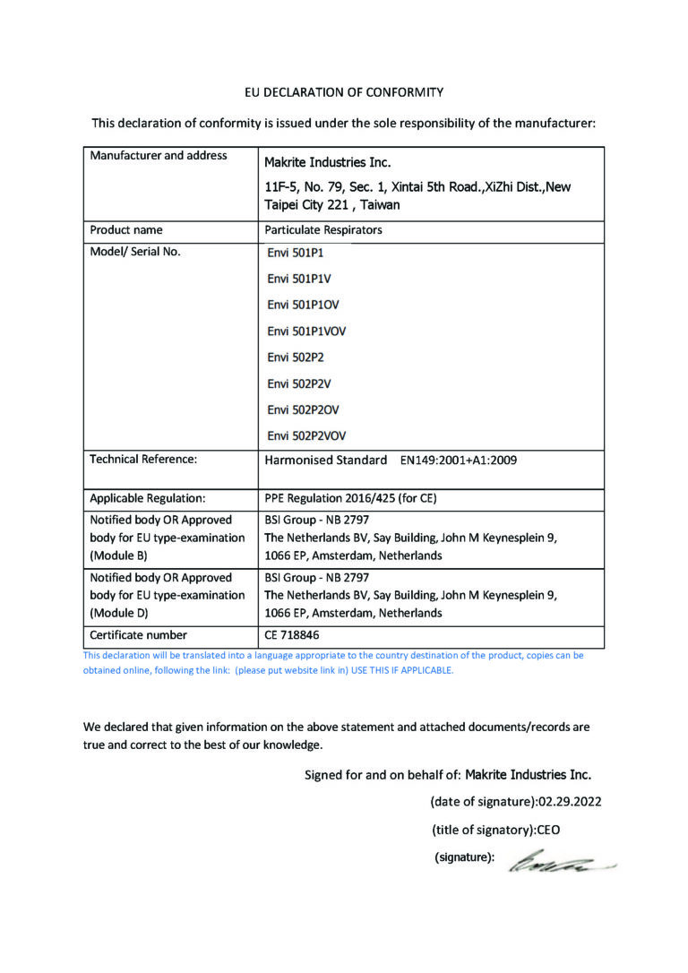 Envi 500 Series EU DoC